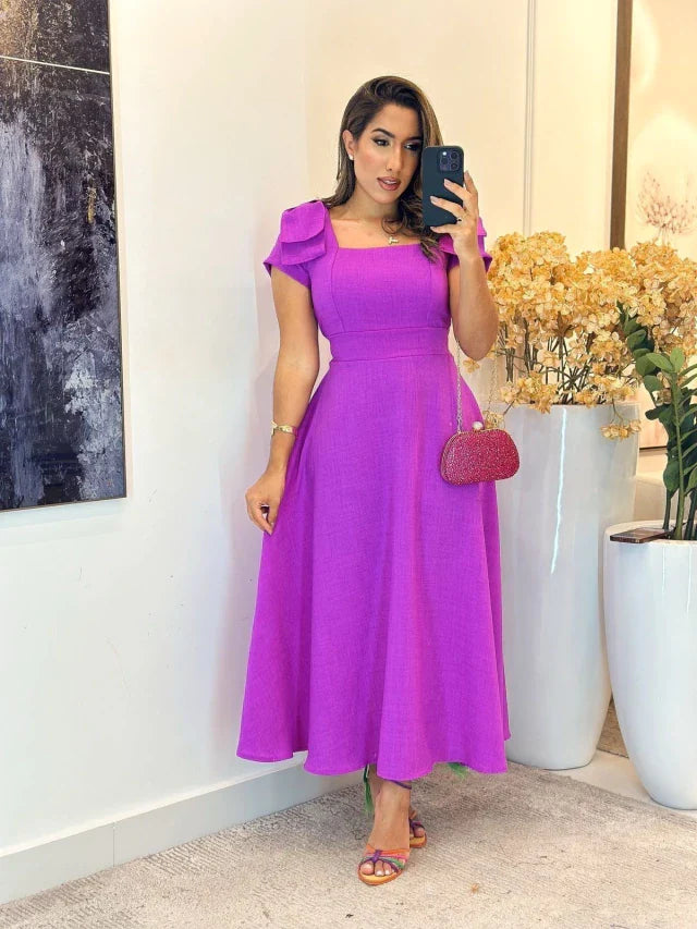3098 - Vestido linhão | detalhes laço na alça