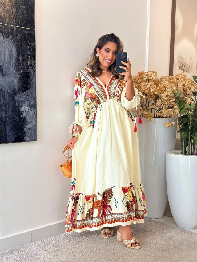 2283 - Vestido inspiração Farm | Manga morcego