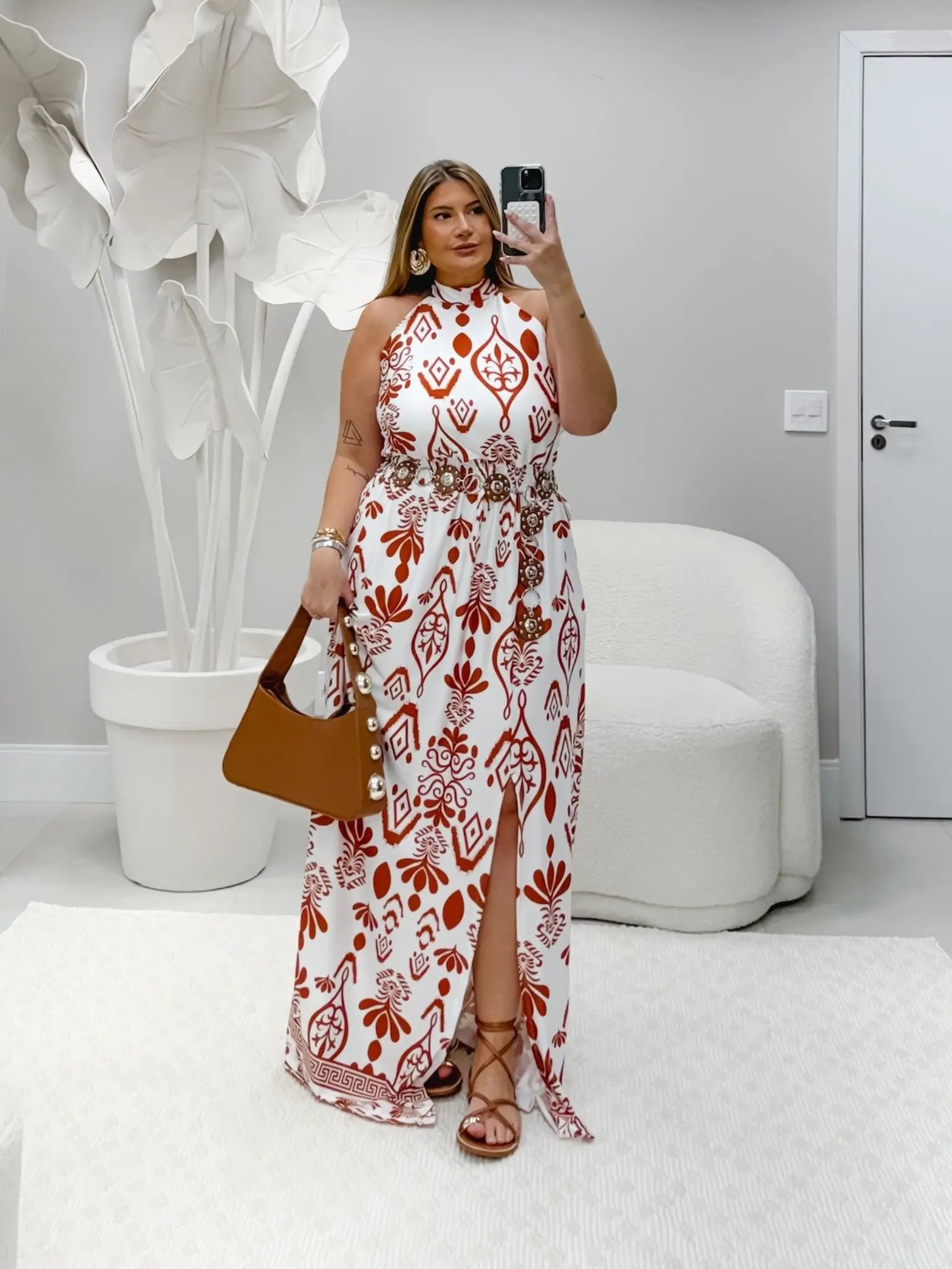 Vestido Denise Telha