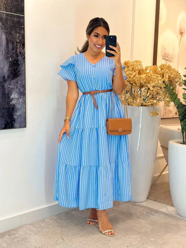 1184 - Vestido Crepe | Manga dupla