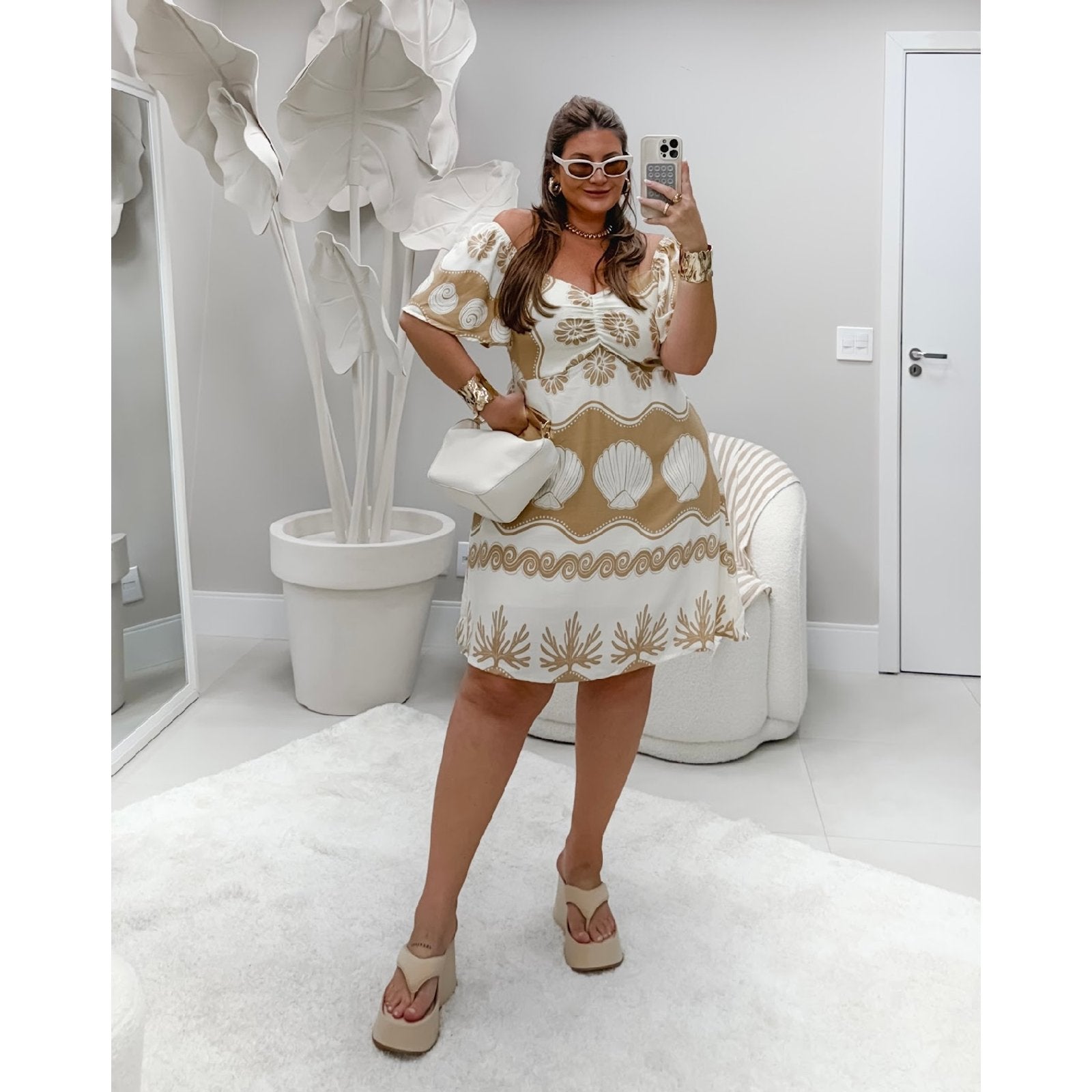 Vestido Conchas Exclusivo Laranja