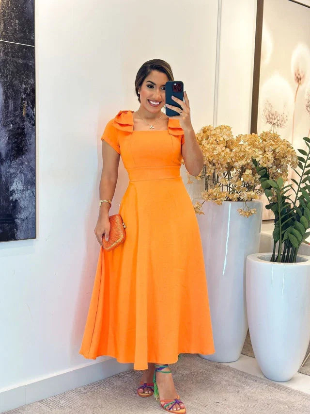 3098 - Vestido linhão | detalhes laço na alça