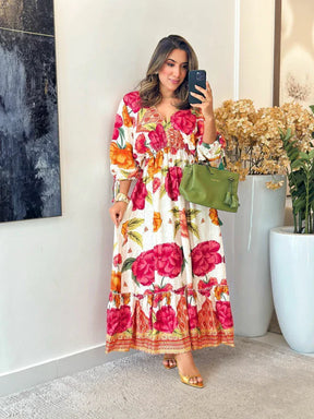 2283 - Vestido inspiração Farm | Manga morcego
