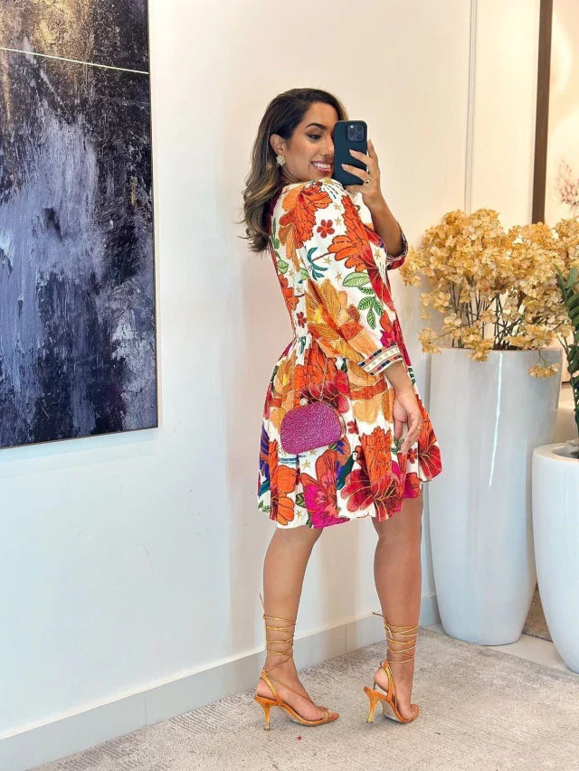 2282 - Vestido inspiração Farm | detalhe em amarração