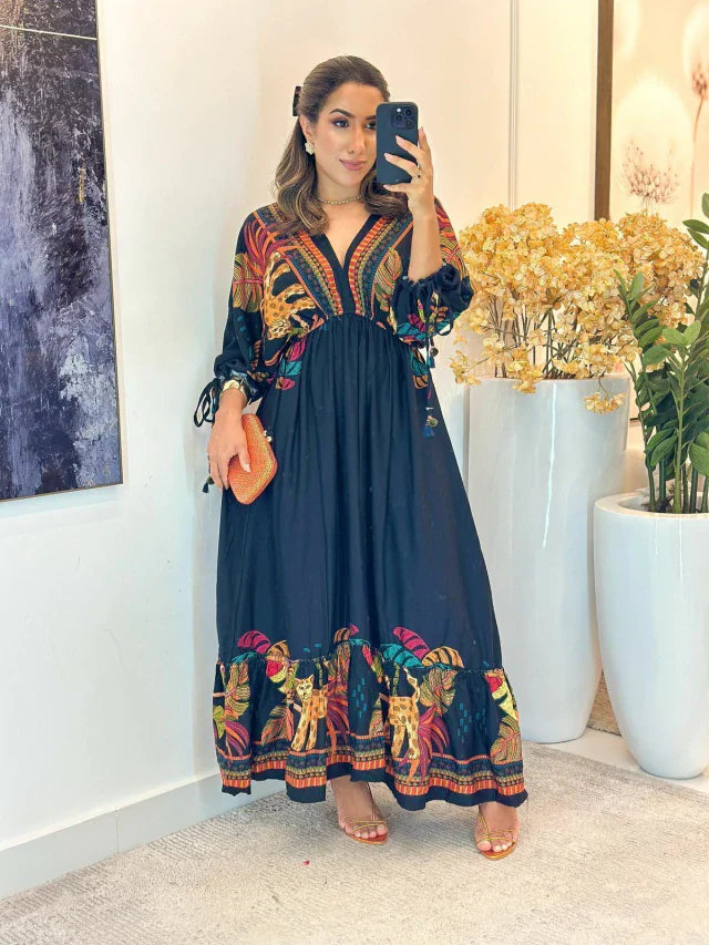 2283 - Vestido inspiração Farm | Manga morcego