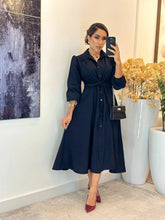 3030 - Vestido linho | Amarração com botões