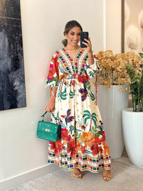 2283 - Vestido inspiração Farm | Manga morcego