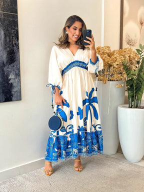 2283 - Vestido inspiração Farm | Manga morcego