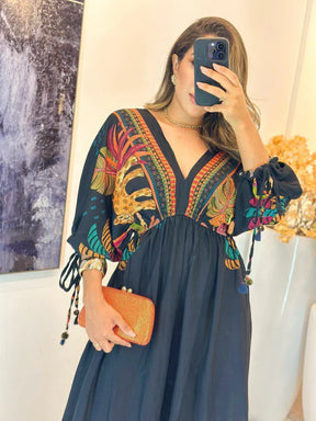 2283 - Vestido inspiração Farm | Manga morcego